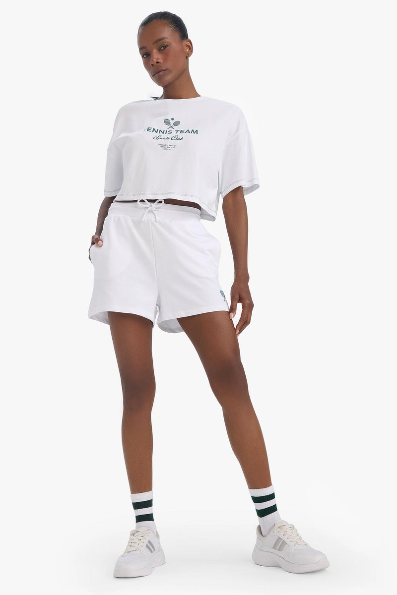 DeFacto White Woman DeFactoFit Standard Fit Sports Shorts Casual - Image 1